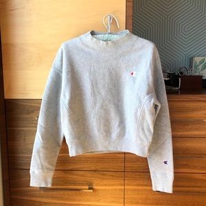 Champion cropped gray mockneck